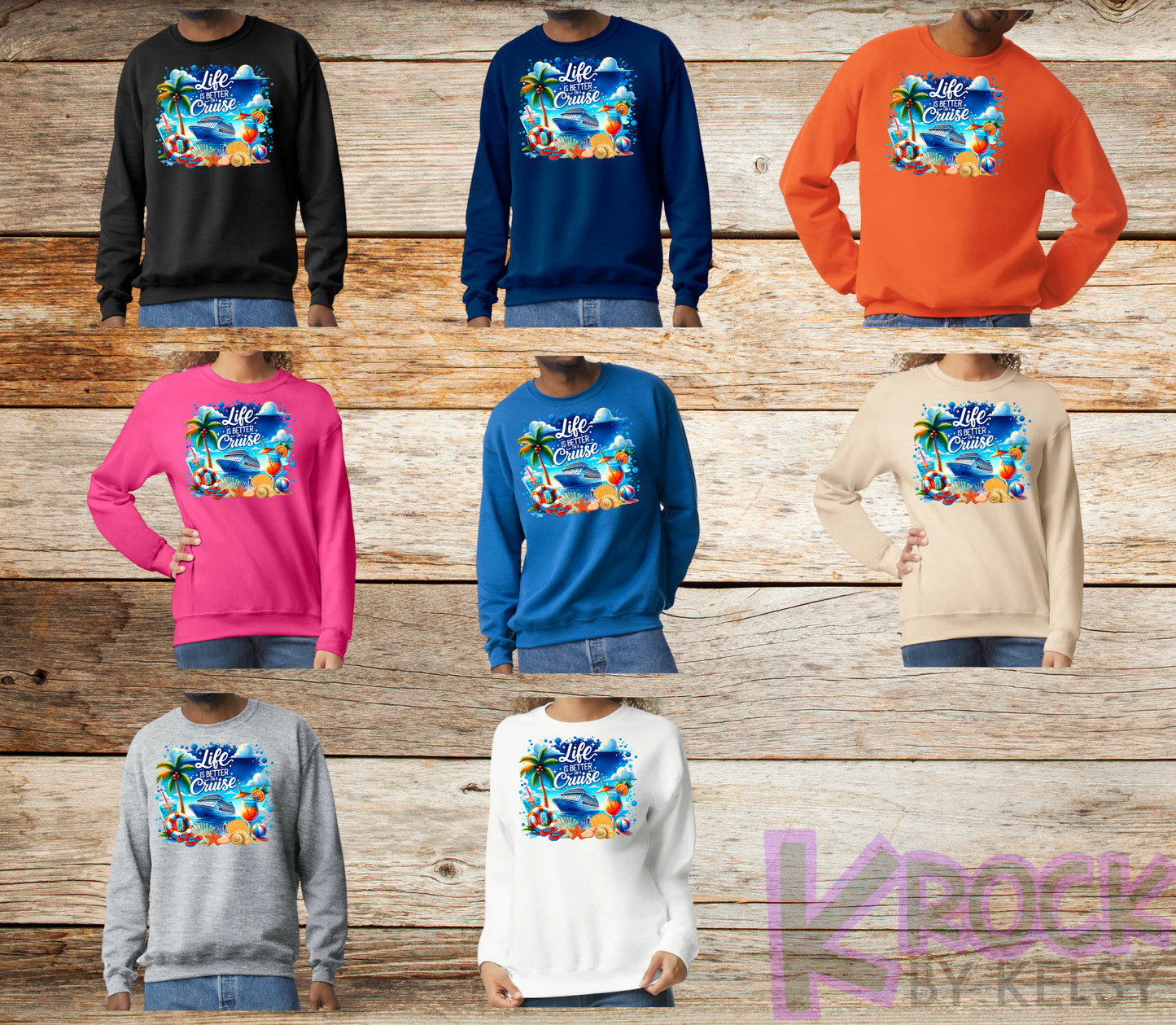 Life Is Better On A Cruise - Adult Unisex 50/50 Fleece Crew
