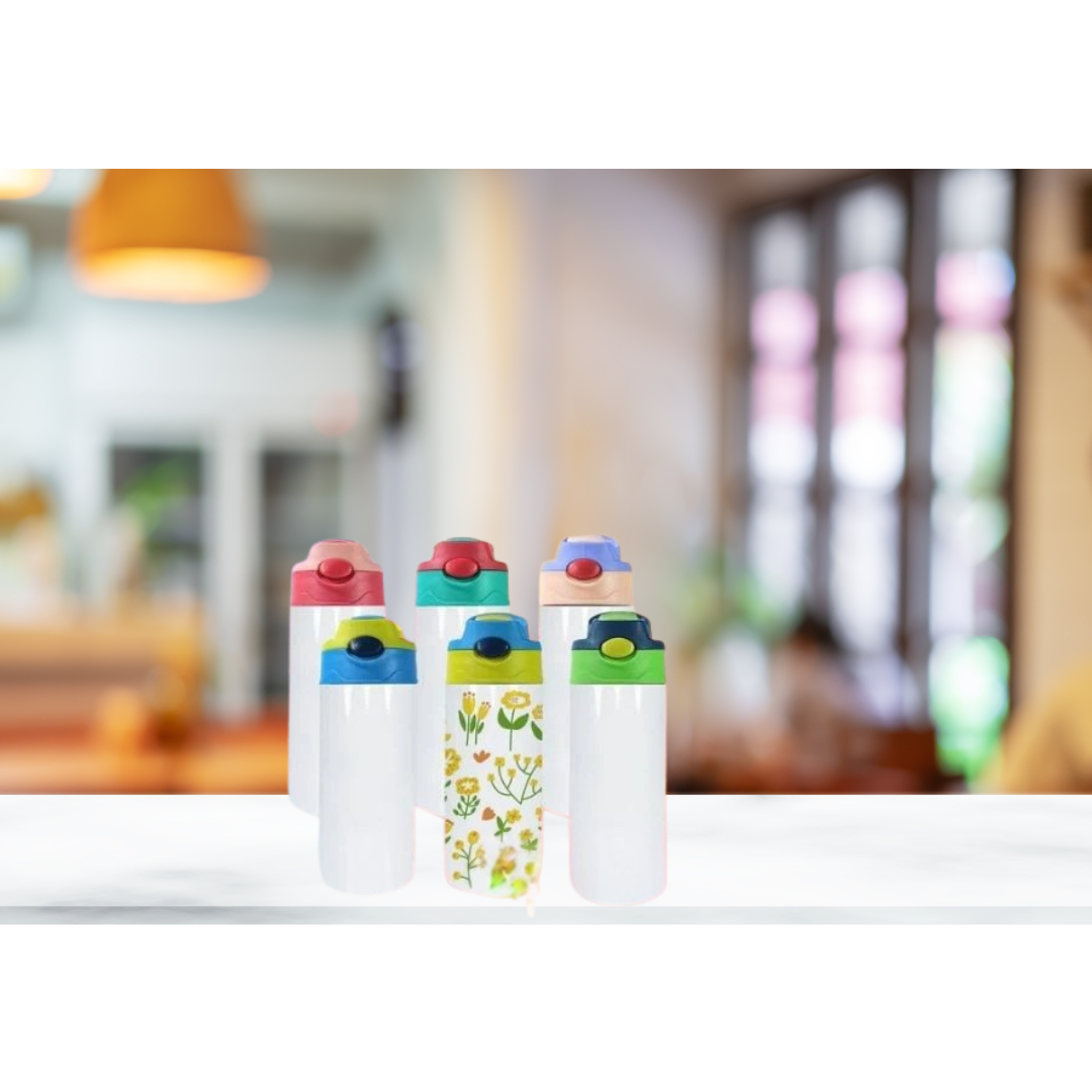12oz Kids Flip Top Sublimation Water Bottle