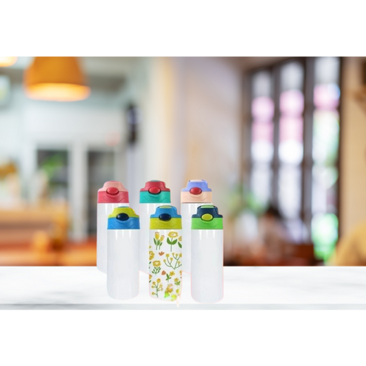 12oz Kids Flip Top Sublimation Water Bottle