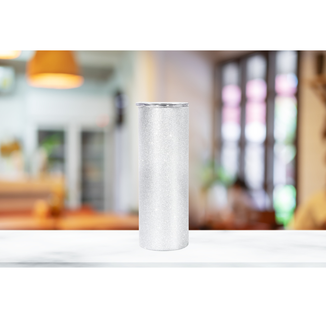 20oz Skinny Glitter Textured Sublimation Tumbler