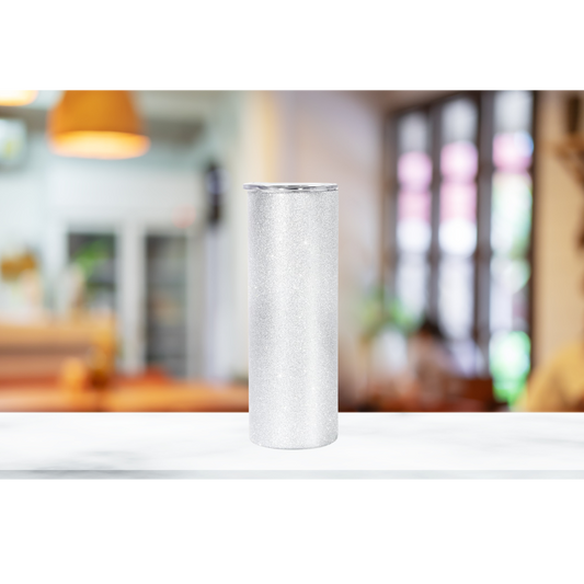 20oz Skinny Glitter Textured Sublimation Tumbler